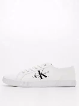 Image of Calvin Klein Jeans Essential Trainers - Bright White, Bright White, Size 44, Men