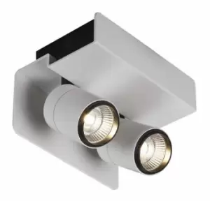 Image of Fusion Surface Mounted Spotlight , Wall Light 2 x 7W LED 4000K, 1030lm, Matt White , Black