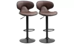 image of 835-731V70BN HOMCOM Adjustable Swivel Bar Stools Set of 2