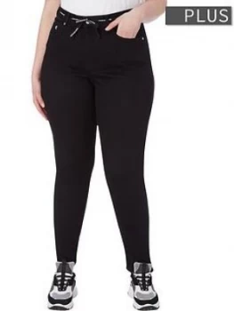 image of Calvin Klein Jeans Plus Size High Rise Skinny Jeans - Black