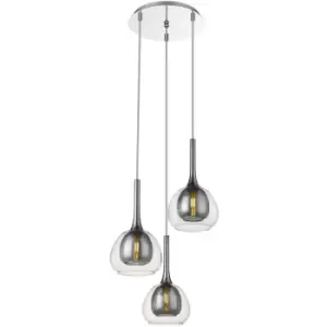 image of Spring Lighting - Spring Contemporary Cluster Pendant Ceiling 3 Light Smoked Grey, Glass