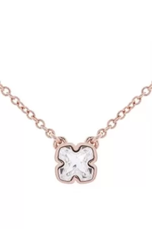 image of Ladies Karen Millen Rose Gold Plated Art Glass Flower Necklace KMJ923-24-02