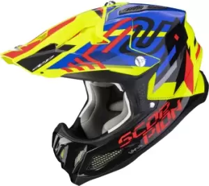 Image of Scorpion VX-22 Air Neox Motocross Helmet, blue-yellow, Size L, blue-yellow, Size L