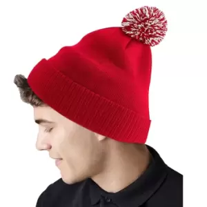 Image of Beechfield Snowstar Two Tone Recycled Beanie (One Size) (French Navy/Light Grey)