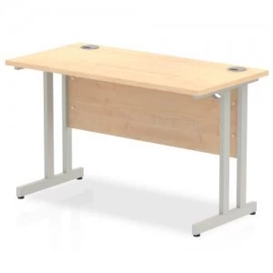 image of Impulse 1200/600 Rectangle Silver Cantilever Leg Desk Maple