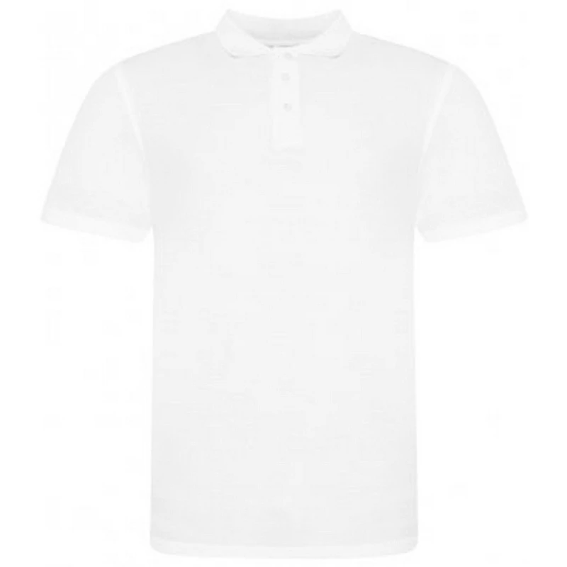 Image of AWDis AWDis Men Piqu Cotton Short-Sleeved Polo Shirt in White Size: Small White S Male 5059444964176