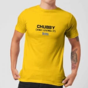 Image of Plain Lazy Chubby and Loving It Mens T-Shirt - Yellow - M