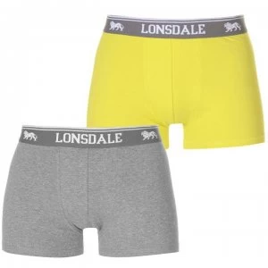 image of Lonsdale 2 Pack Trunks Mens - Lime/Charcoal