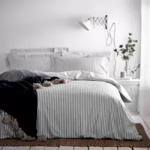 Image of The Linen Yard Hebden Single Duvet Cover Set Cotton Grey