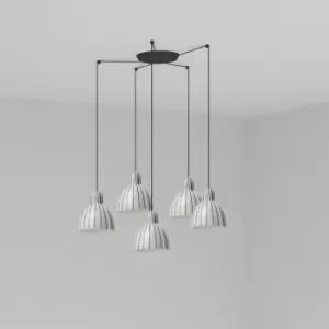 image of Faro Venice 5 Light Stripes Cluster Drop Pendant Lamp