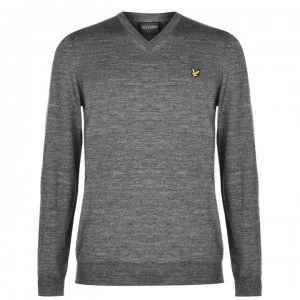 image of Lyle and Scott V Neck Jumper - Grey T28