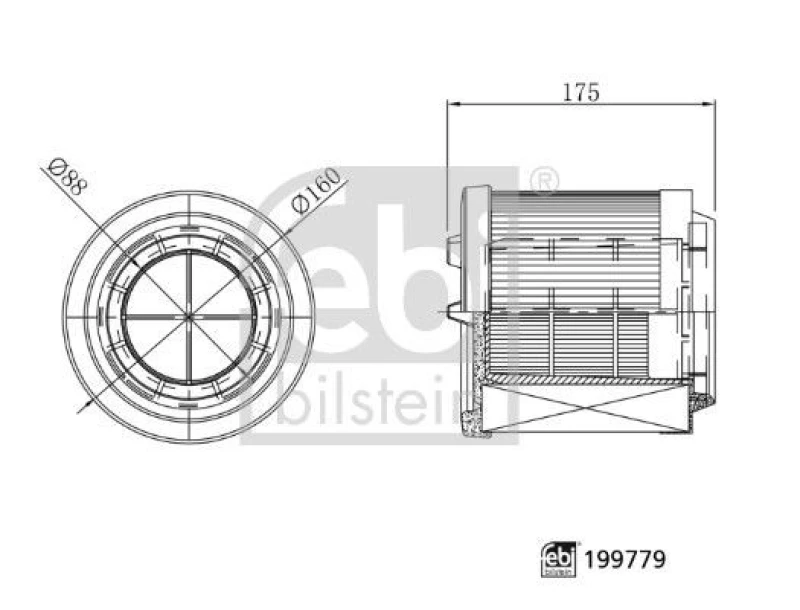 Image of Air filter FEBI BILSTEIN 199779
