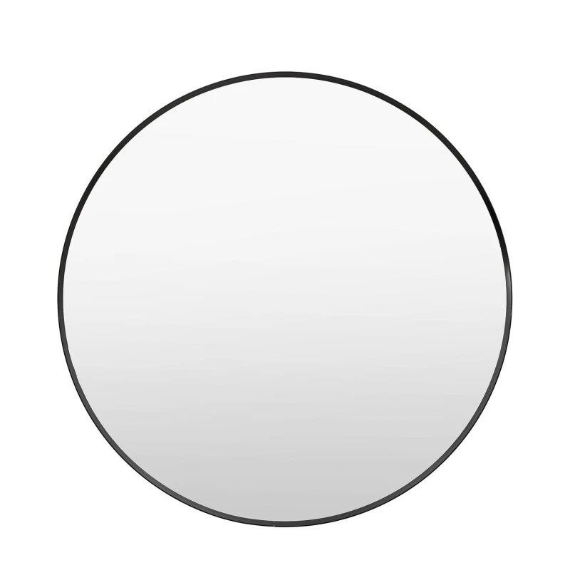 Image of Gallery Holworth Round Mirror, 80x80cm, Black