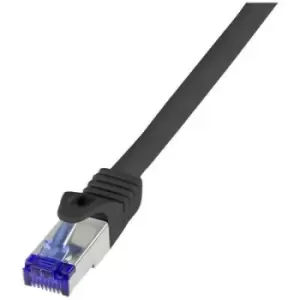 Image of LogiLink C6A013S RJ45 CAT 6A S/FTP 0.25 m Black