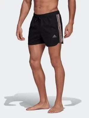 image of adidas Very Short Length Retro Split Swim Shorts, Black Size XL Men