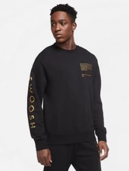 Image of Nike Swoosh Reflective Crew Sweat - Black