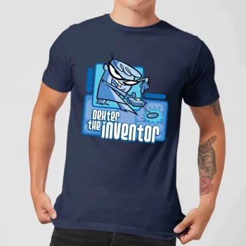 Image of Dexters Lab The Inventor Mens T-Shirt - Navy - L