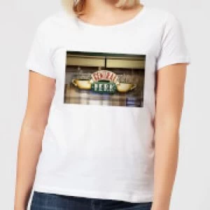 Image of Friends Central Perk Coffee Sign Womens T-Shirt - White - 3XL