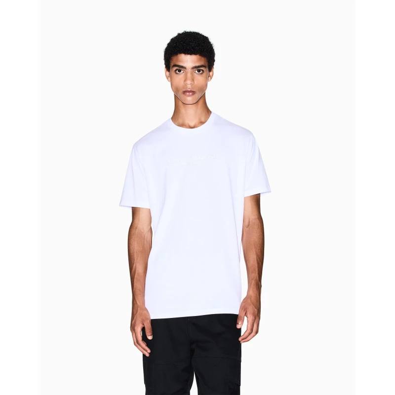 Image of Armani Exchange 3D NY Milan Logo T-Shirt, Off White, Size S, Men Off White WWL8J Male S