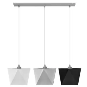 Image of Adamant Straight Bar Pendant Ceiling Light White, Grey, Black 75cm