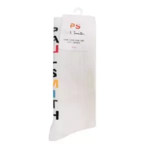 Image of Ps Paul Smith Word 1 Pack Socks - White