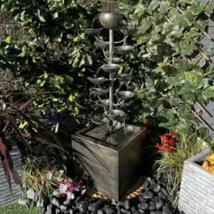 image of Tranquility Water Features - Zinc Pouring Cups Mains Powered Water Feature