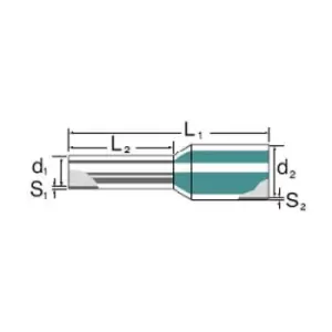 Image of Weidmueller 9019220000 Ferrule 6 mm² Partially insulated Yellow 100 pc(s)