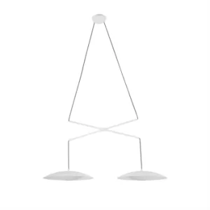 Image of Slim LED 2 Light Ceiling Pendant Bar White