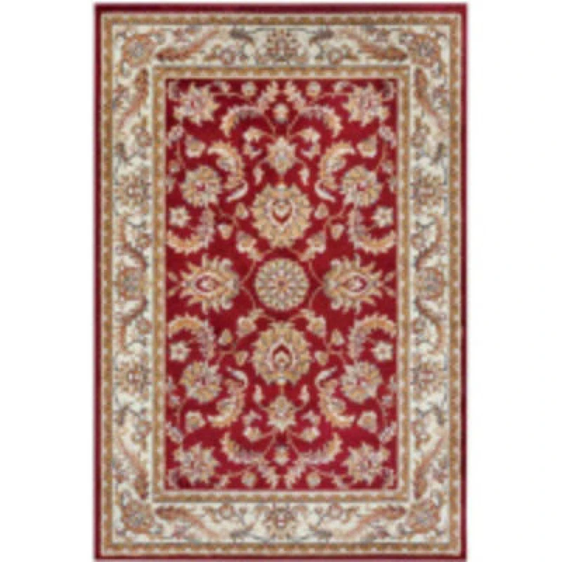 Image of The Rugs Reni Luxor Oriental Vintage Short Pile Living Room Rug Runner In Red