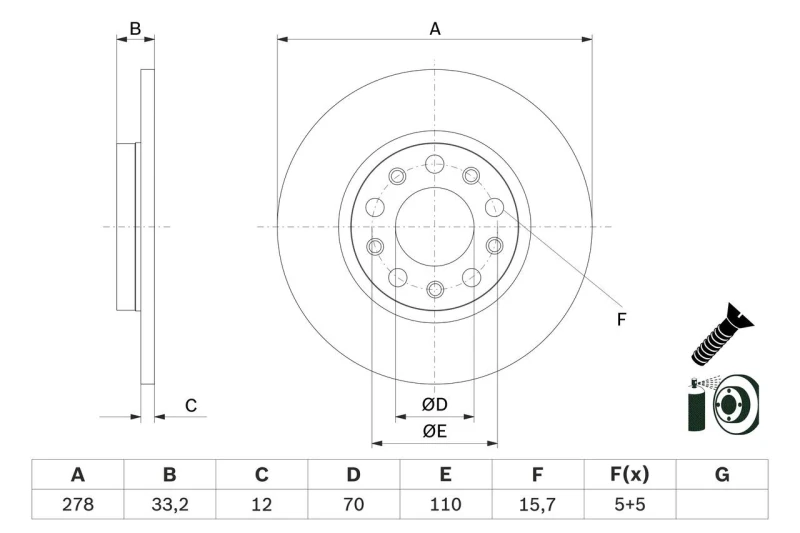 Image of Brake disc Bosch 0 986 479 G21