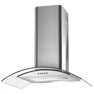 image of Culina CG60SSLEI 60cm Curved Glass Chimney Hood in Stainless Steel 3 Speed Fa