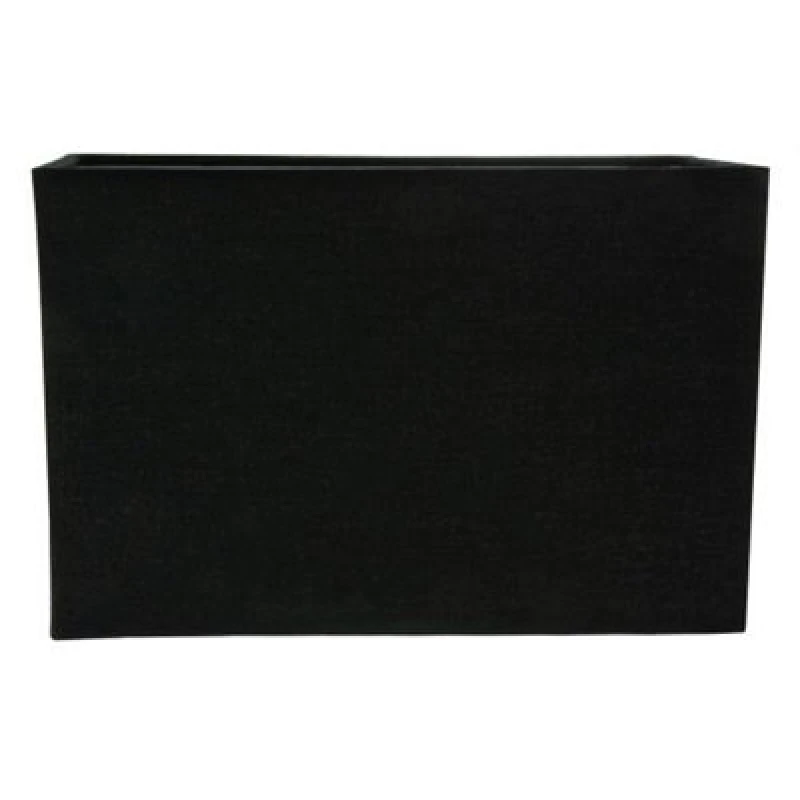 Image of Happy Homewares Contemporary And Stylish Jet Black Linen Fabric Rectangular Lamp Shade
