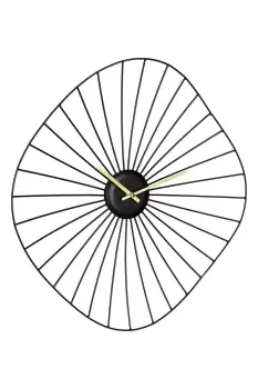 Image of Matsumoto Organic-Shaped Black Steel Skeleton Wall Clock