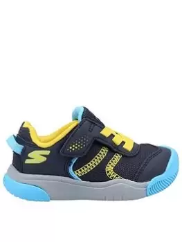 Image of Skechers Toddler Mighty Toes Lil Tread Trainer, Navy, Size 4 Younger