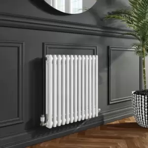 image of White Horizontal 2 Column Radiator 600 x 603mm - Nambi