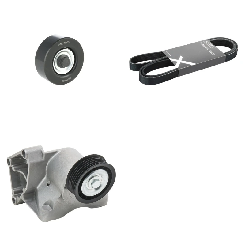 Image of RIDEX 542R0275 V-ribbed belt set Check alternator freewheel clutch & replace if necessary V-Ribbed Belt Set (542)
