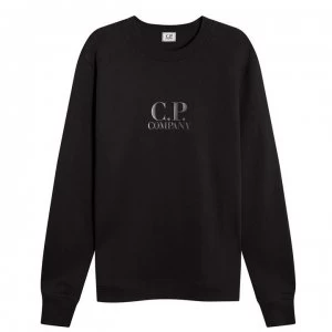 Image of CP COMPANY Rubber Logo Sweatshirt - Black 999