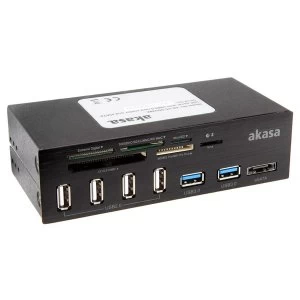 image of Akasa AK-HC-07BK card reader Internal USB 2.0 eSATA Black