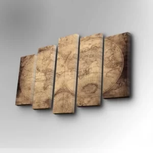 Image of 5PUC-039 Multicolor Decorative Canvas Painting (5 Pieces)