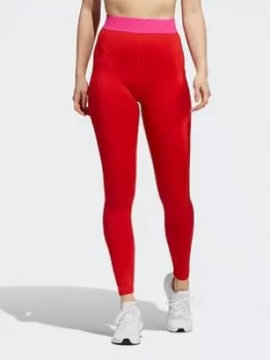 image of adidas Techfit Badge Of Sport Tights, Red, Size L, Women