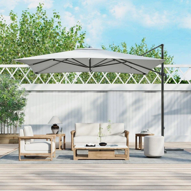 Image of Breeins Large Square Outdoor Cantilever Parasol Grey unisex One size