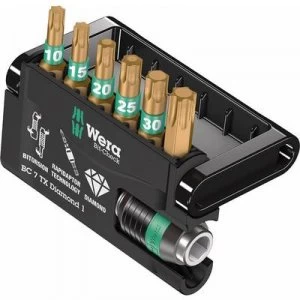 Image of Wera Bit-Check 7 TX Diamond 1 05057415001 Bit set 7 Piece TORX socket BiTorsion
