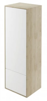Image of Wickes Eli Oak and White Matt Wall Hung Tall Tower Unit - 400 mm