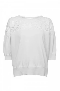 image of French Connection Salerno Knit Lace Jumper White