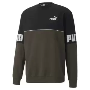 Puma Colour Block Crew Sweatshirt Mens - Green