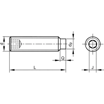 Image of Qualfast M8X50 Skt Set Screw - Dog Point (GR-45H) (14.9)- you get 5