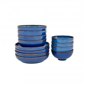 image of Denby Imperial Blue 12 Piece Bowl Set