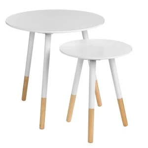 Image of Viborg Round Side Table Set of 2 - White