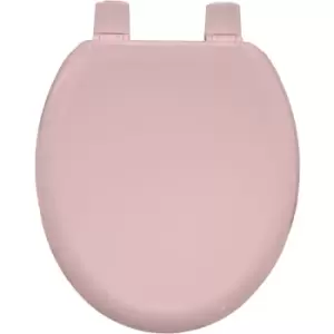 Traditional Toilet Seat Pink Bathroom Round Bottom Fix Wood Sta-Tite - Bemis