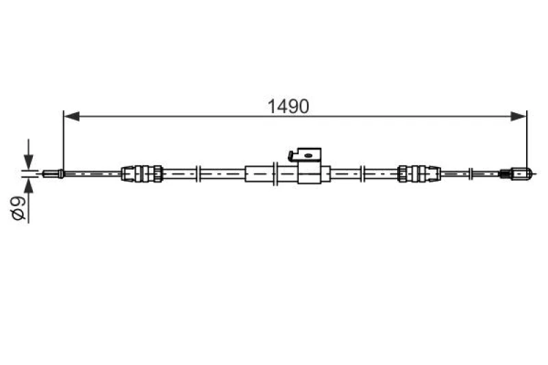 Image of Handbrake cable Bosch 1 987 482 832